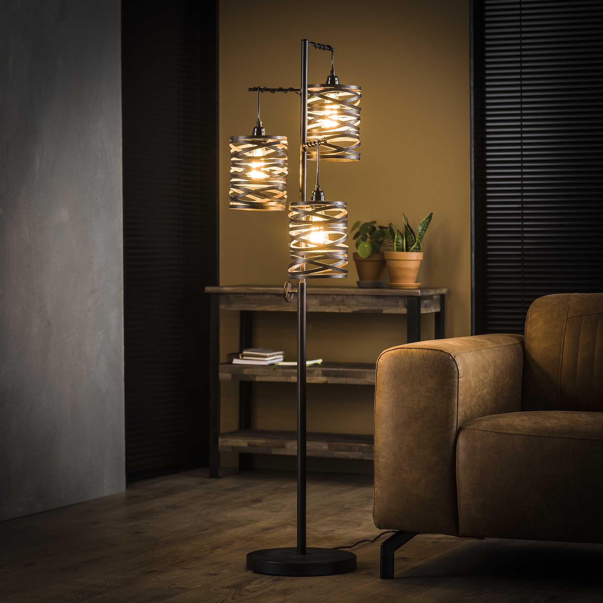 Vloerlamp Kristina 3-lamps - Slate Grey | LifestyleFurn