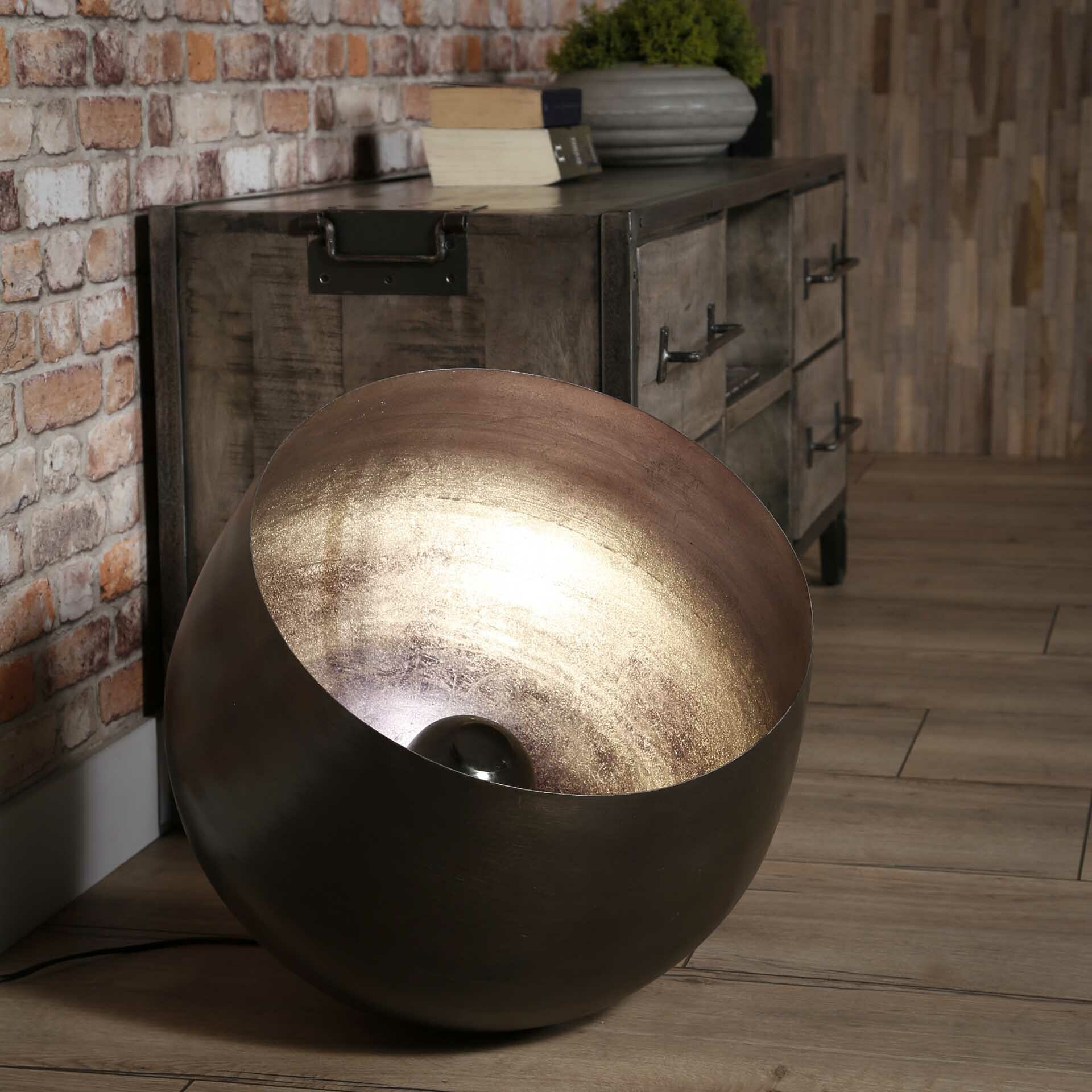 Vloerlamp Tieme Ø50cm - Zwart nikkel | LifestyleFurn