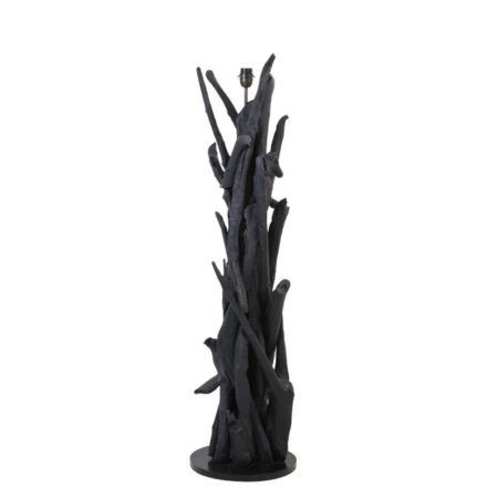 Vloerlamp Vidin hout mat zwart |