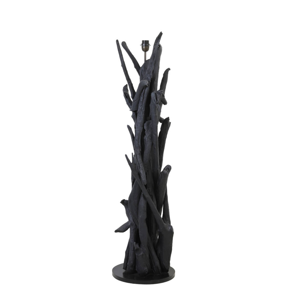 Vloerlamp Vidin hout mat zwart |