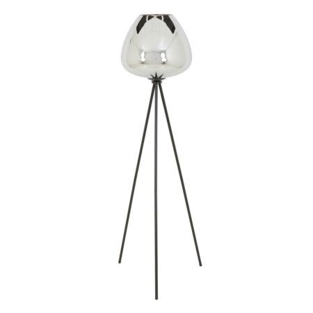 Vloerlamp driepoot Mayson smoke glas mat zwart |
