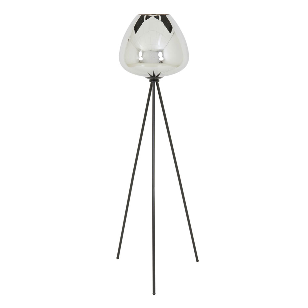 Vloerlamp driepoot Mayson smoke glas mat zwart |