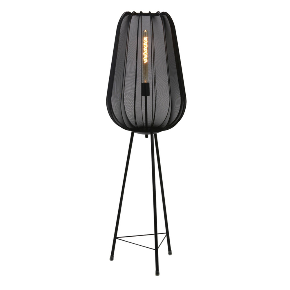 Vloerlamp driepoot Plumeria zwart |