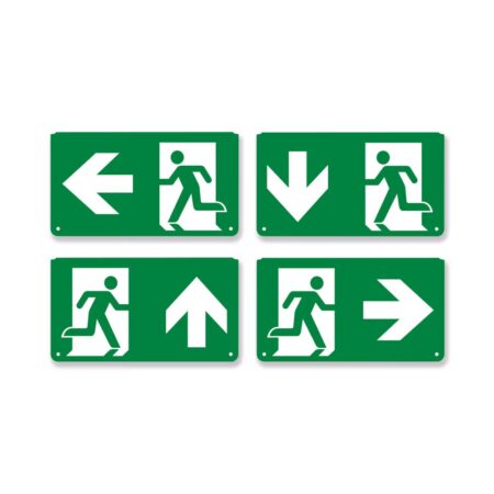 Vluchtwegsticker set voor Tumu noodverlichting - Richtingen boven/onder/links/rechts | HOFTRONIC