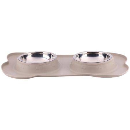 Voerbak met mat en stalen bak 45x27 Duo | PET