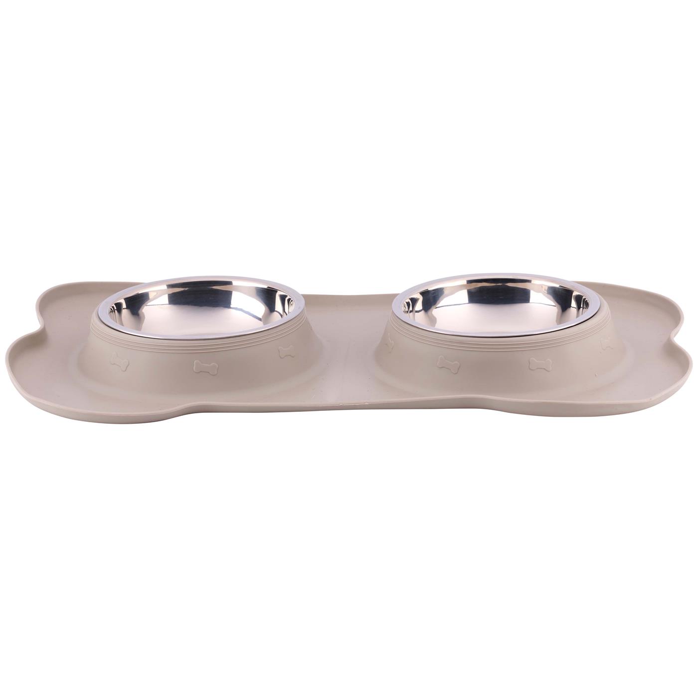 Voerbak met mat en stalen bak 45x27 Duo | PET