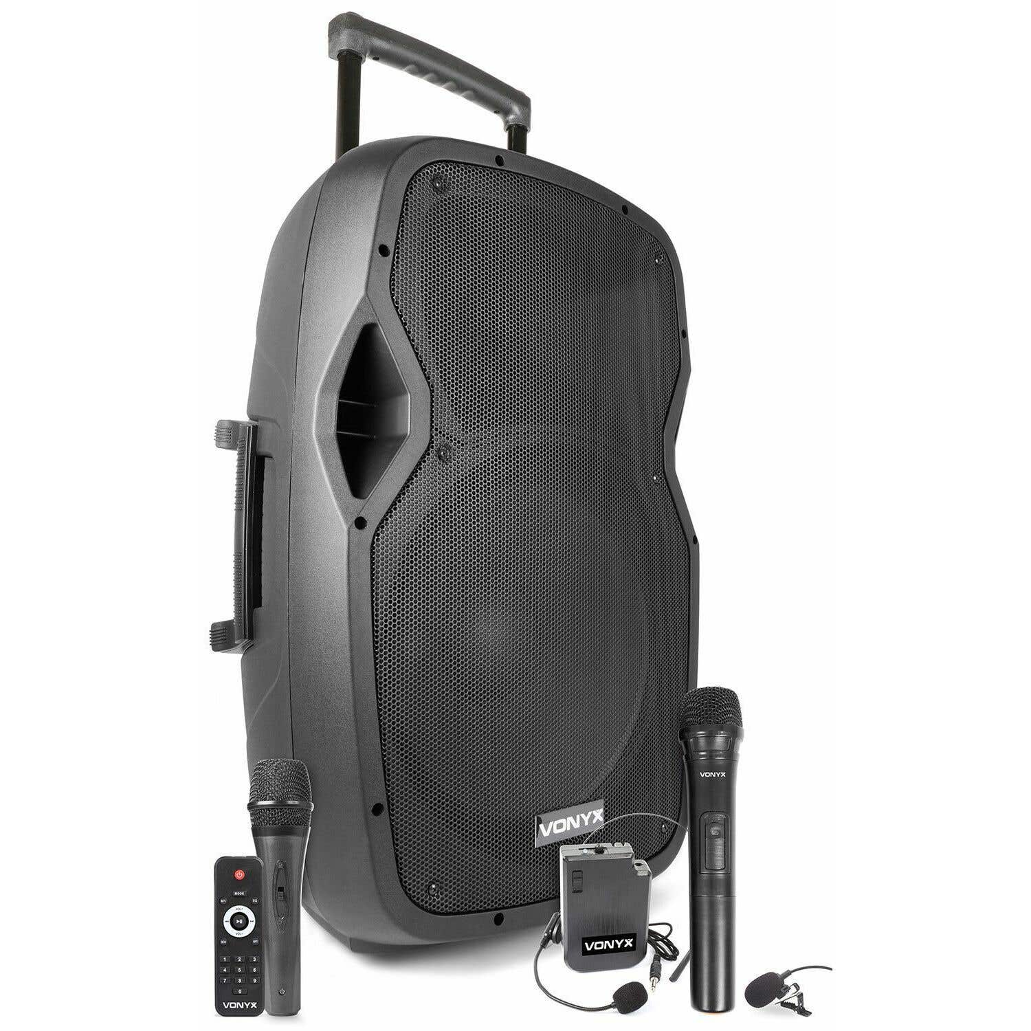 Vonyx AP1500PA Mobiele bluetooth luidspreker met 3 microfoons | Vonyx