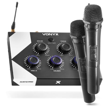 Vonyx AV510 Bluetooth karaoke set met 2x draadloze microfoon | Vonyx
