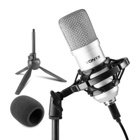Vonyx CM300S USB studio condensator microfoon - Titanium | Vonyx