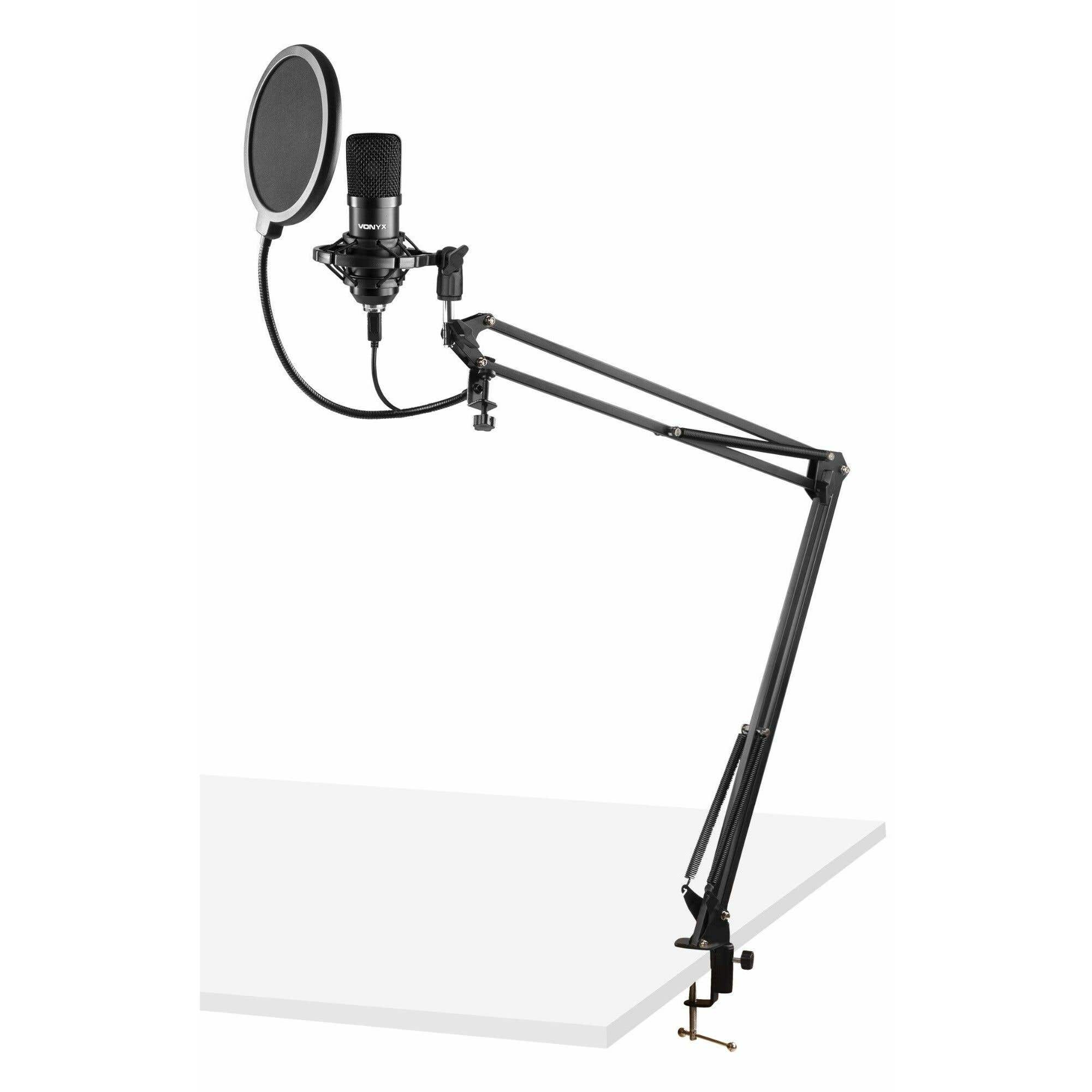Vonyx CMS300B USB Studio microfoon met verstelbare arm - Zwart | Vonyx