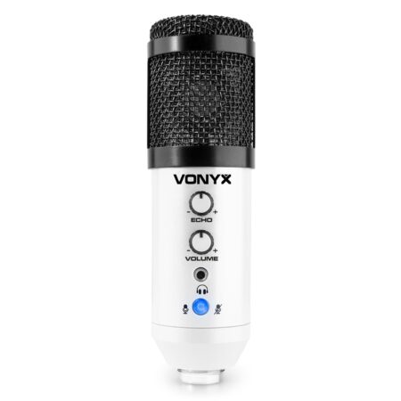 Vonyx CMS320W studio USB microfoon met echo en arm - Wit | Vonyx