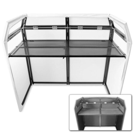 Vonyx DB3 DJ Booth met zwarte en witte Lycra doeken | Vonyx