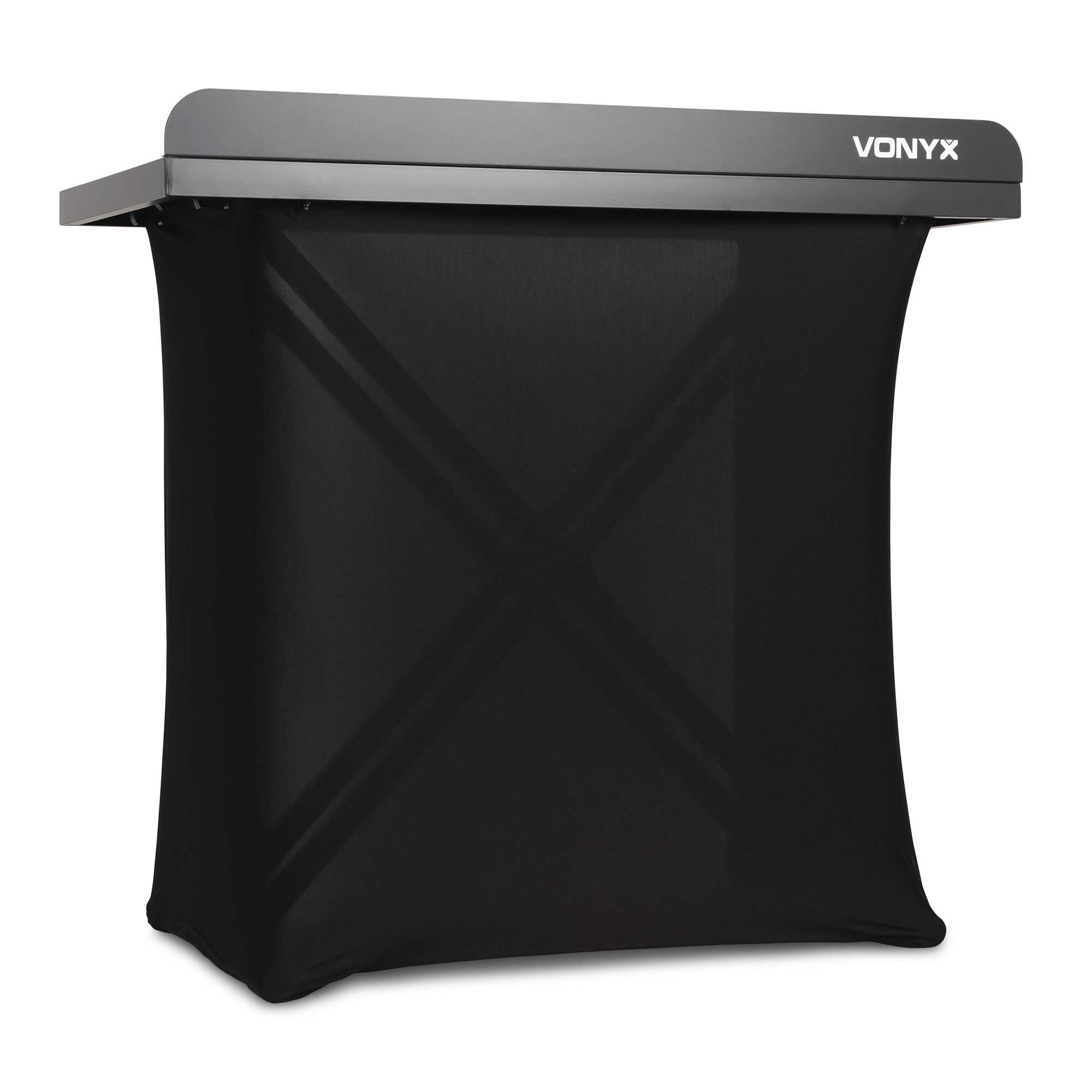 Vonyx DBE100 DJ booth inklapbaar - Mobiele DJ tafel met Lycra doek en | Vonyx