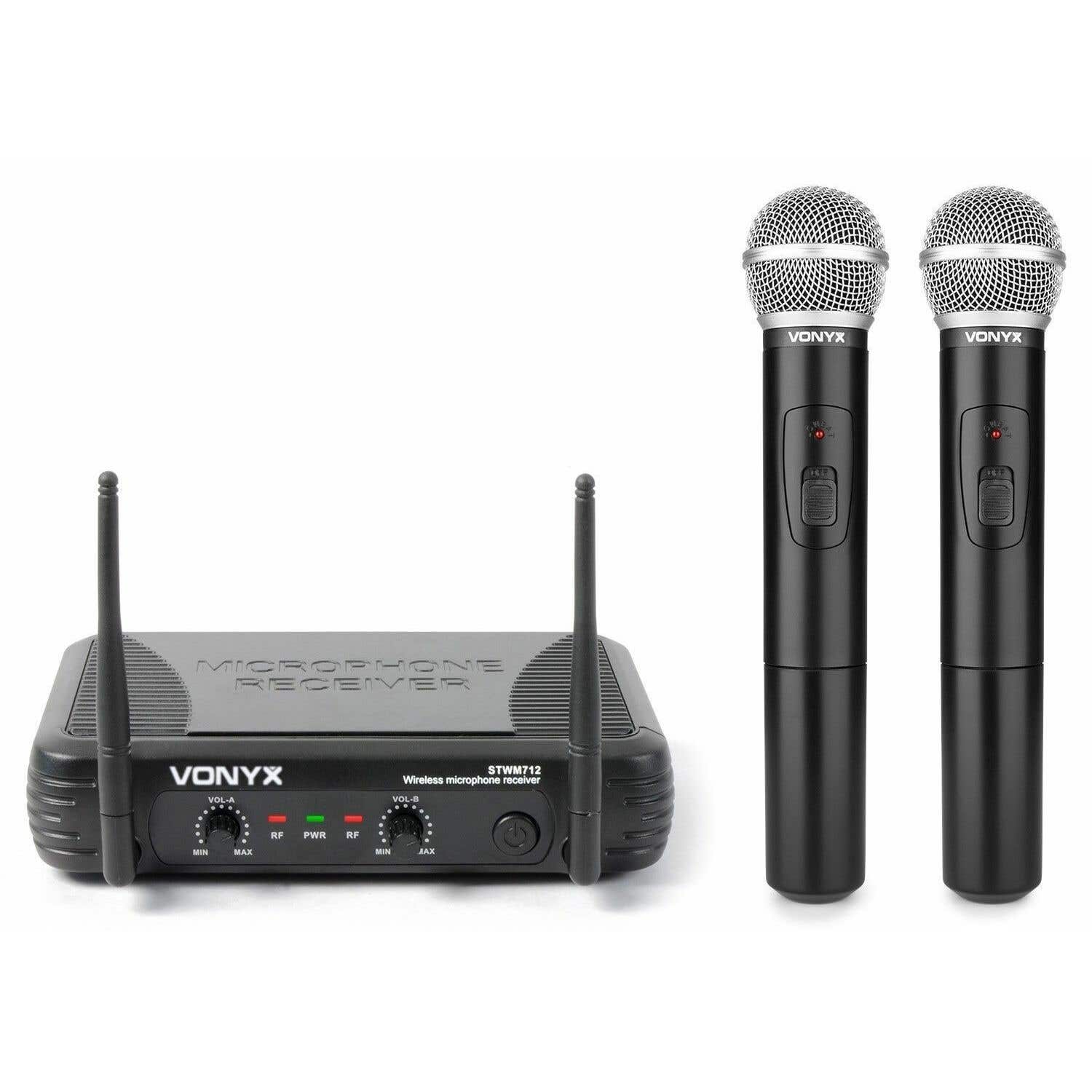 Vonyx Draadloze VHF microfoon set 2-kanaals STWM712 | Vonyx