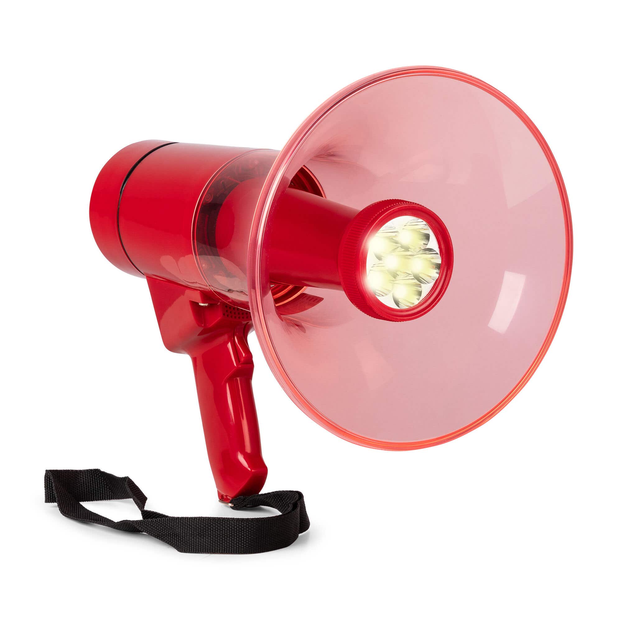 Vonyx MEG050 Megafoon met zaklamp en sirene - Rode megafoon met | Vonyx
