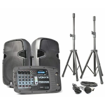 Vonyx PSS302 Speakerset - PA systeem met 2 speakers en standaards - | Vonyx