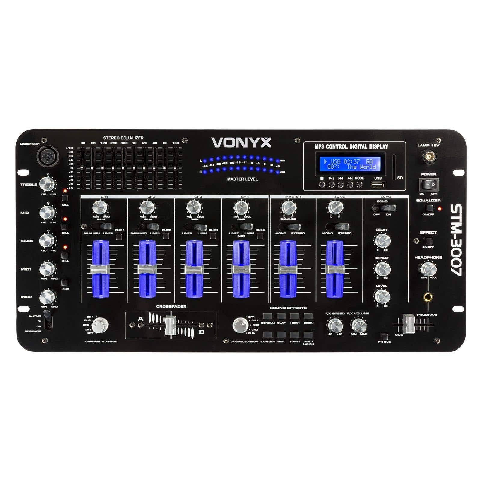 Vonyx STM-3007 19 inch DJ Mixer 6 Kanaals SD/USB/MP3/LED/Bluetooth | Vonyx