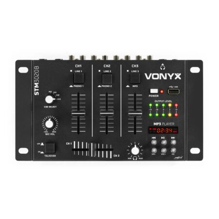 Vonyx STM-3020 4-Kanaals mengpaneel met USB MP3 - Zwart | Vonyx
