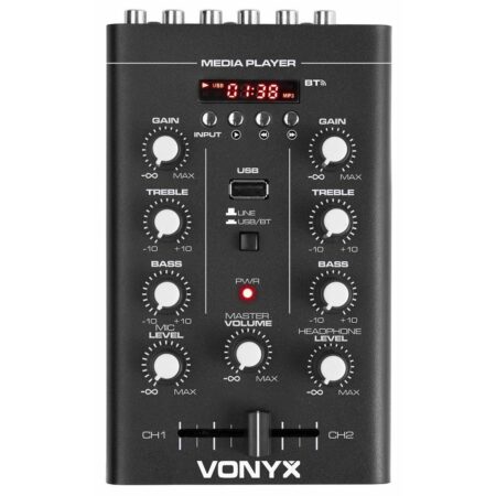 Vonyx STM500BT 2-kanaals mixer met Bluetooth en mp3 speler | Vonyx