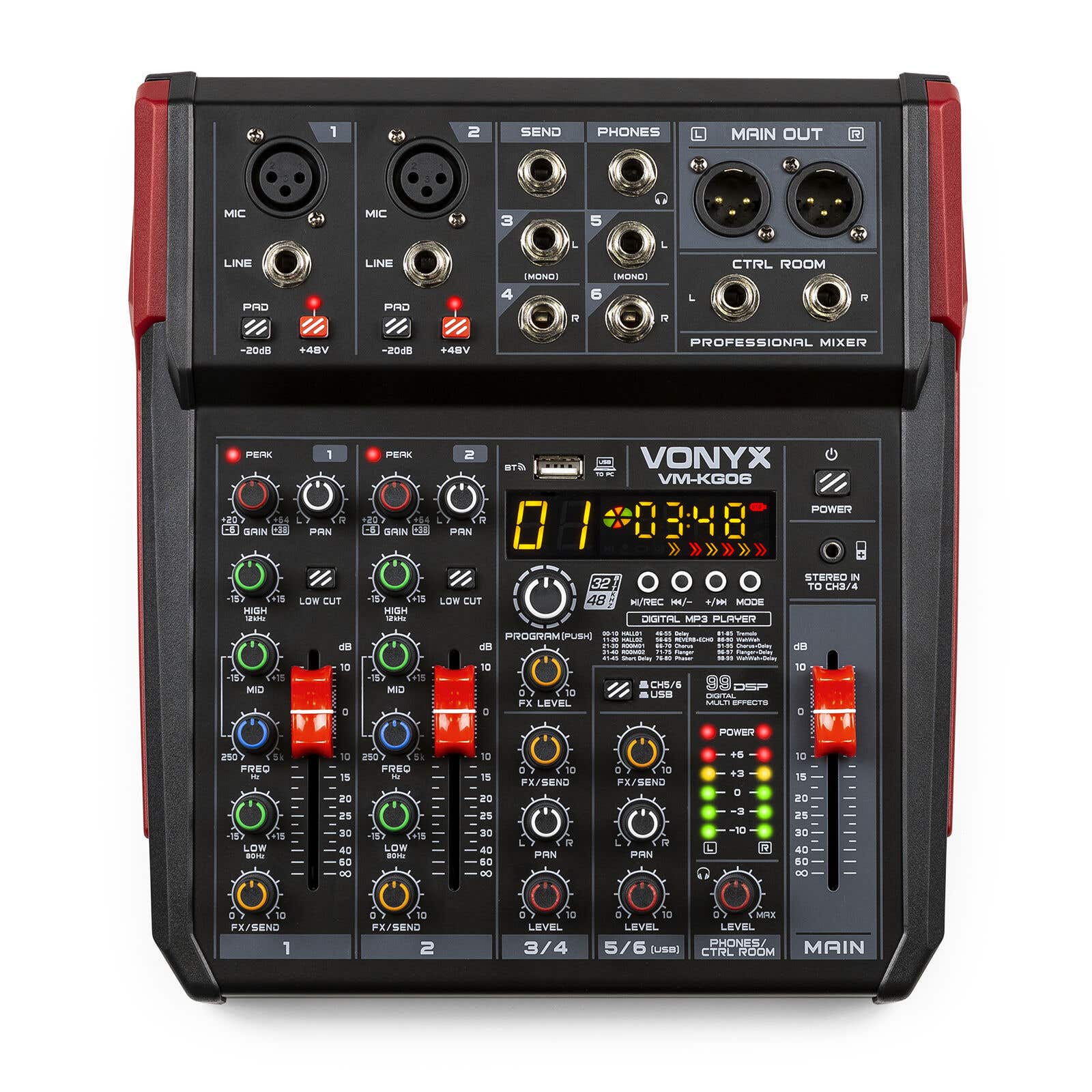 Vonyx VM-KG06 - 6-kanaals mengtafel met Bluetooth