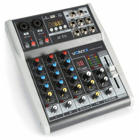 Vonyx VMM-K402 4 kanaals muziekmixer met Bluetooth en effecten | Vonyx