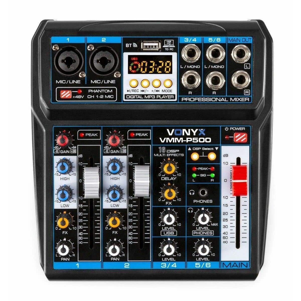 Vonyx VMM-P500 mixer 4-kanaals met Bluetooth