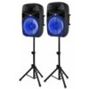 Vonyx VPS152A geluidsinstallatie 1000W met stands en LED's | Vonyx
