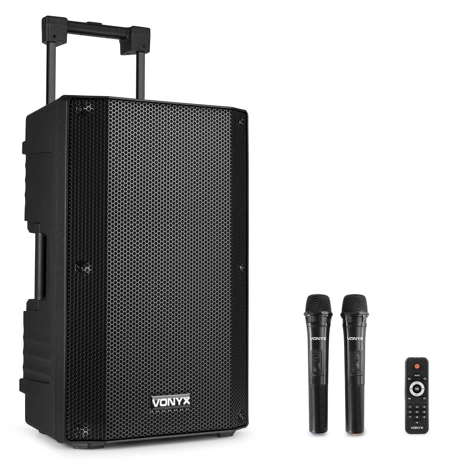 Vonyx VSA500 ABS 12" portable speaker met Bluetooth en 2x draadloze | Vonyx
