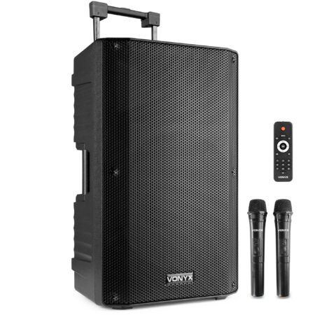 Vonyx VSA700 ABS 15" portable speaker met Bluetooth en 2x draadloze | Vonyx