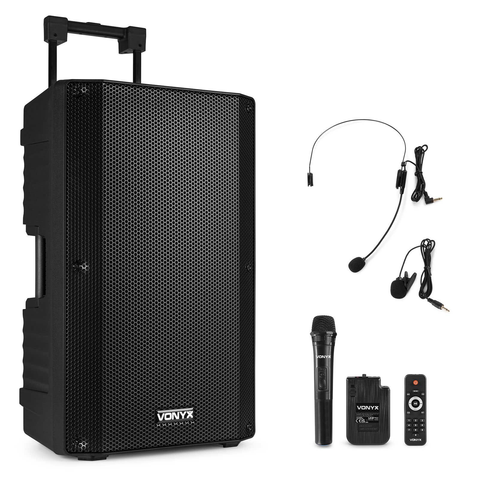 Vonyx VSA700-BP portable speaker met Bluetooth en draadloze microfoon | Vonyx