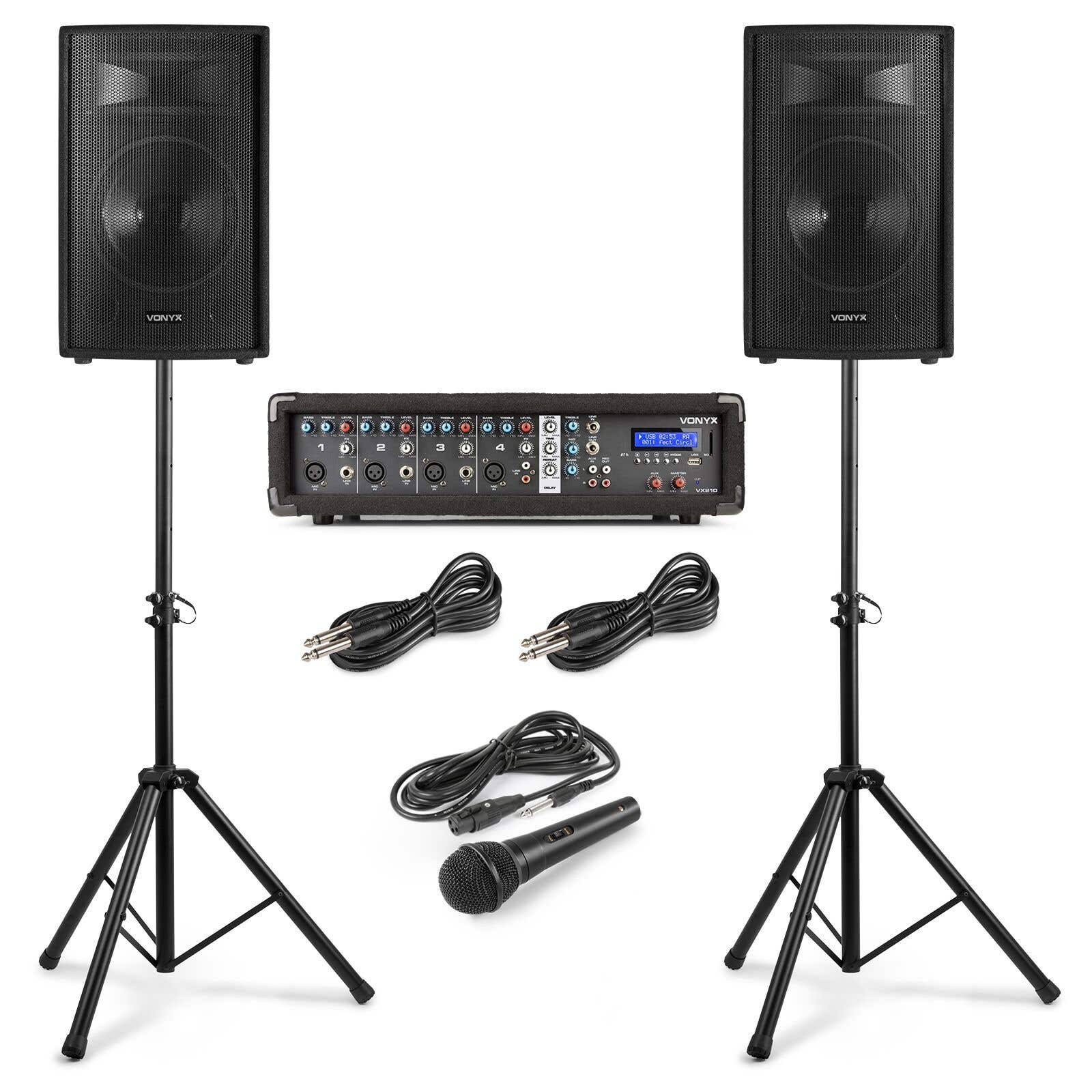 Vonyx VX210 Complete geluidsinstallatie voor zang - 2x 10 inch | Vonyx