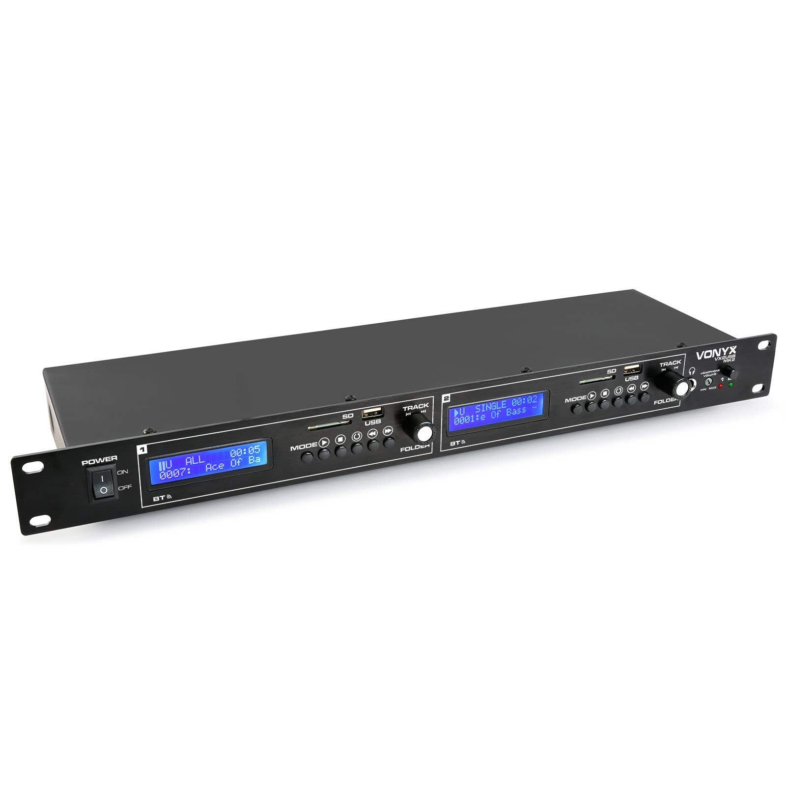Vonyx VX2USB MK2 dubbele media speler met 2x Bluetooth en 2x USB/SD | Vonyx