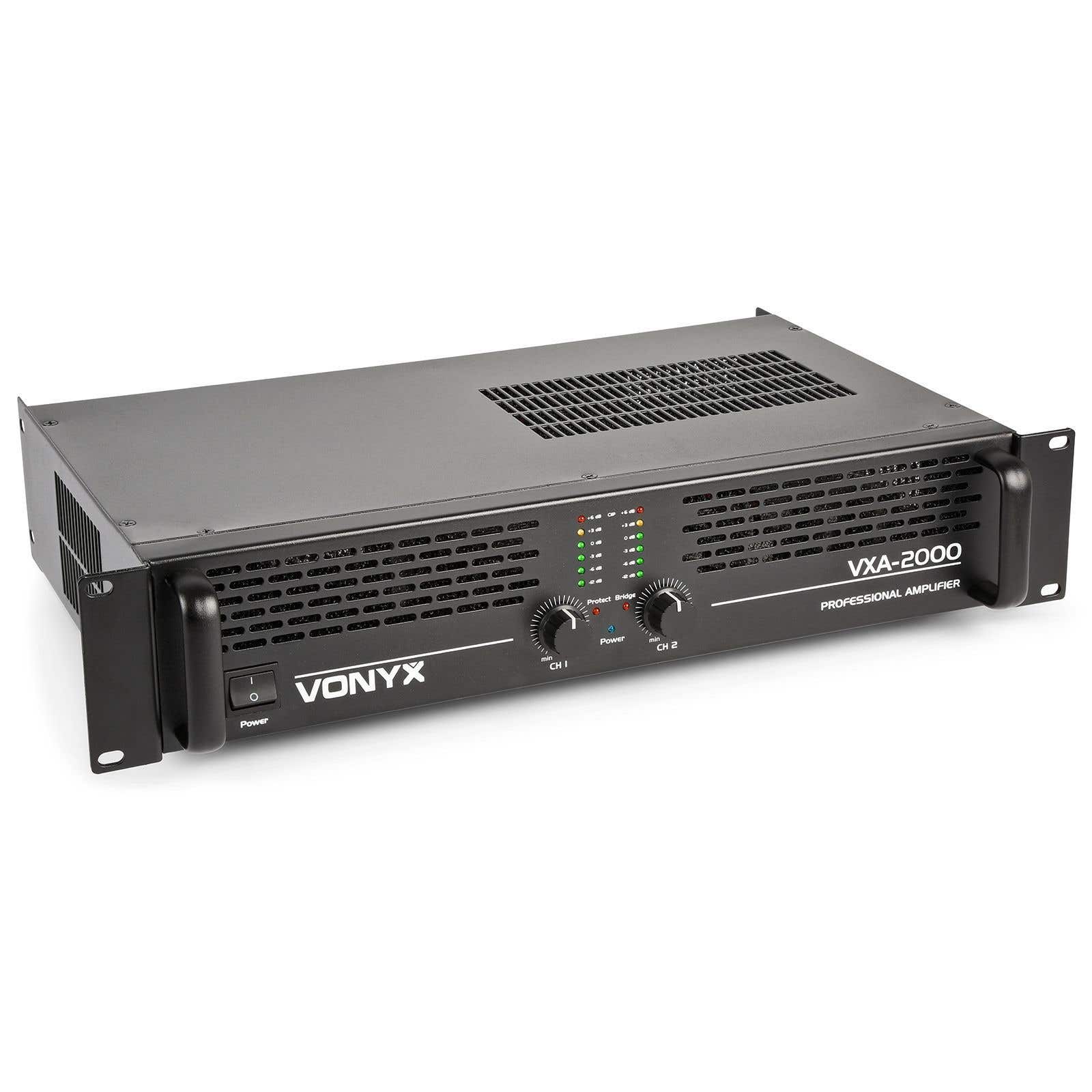Vonyx VXA-2000 PA versterker 2x 1000W met Brugschakeling | Vonyx