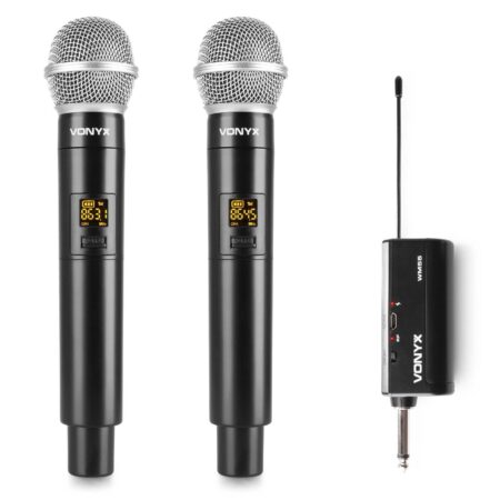Vonyx WM552 plug-in draadloze microfoonset met 2 microfoons - UHF | Vonyx