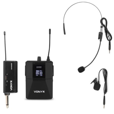 Vonyx WM55B draadloze headset microfoon met bodypack - 10 kanalen - | Vonyx