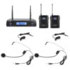 Vonyx WM62B dubbele draadloze headset microfoon UHF - 16 kanaals | Vonyx