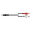 Vonyx audiokabel: 2x RCA / Tulp - 1x 3.5mm Jack 2.5m | Vonyx