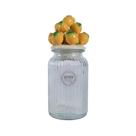 Voorraadpot Citroen h27cm glas/aardewerk | Decoris