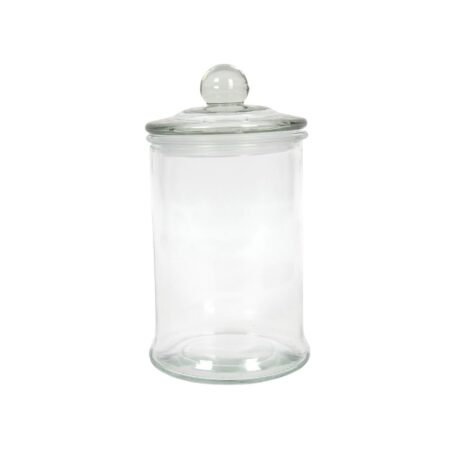Voorraadpot glas met knop Ø10x18