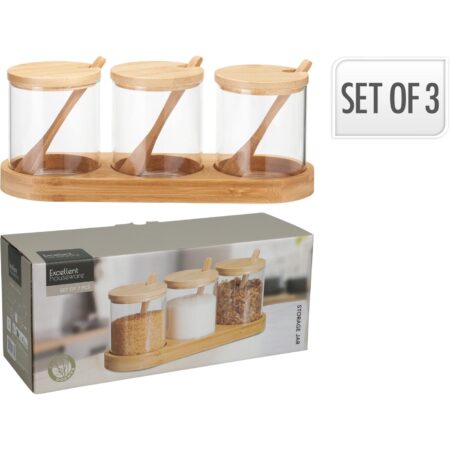 Voorraadpot glas set van 3 stuks | Excellent Houseware
