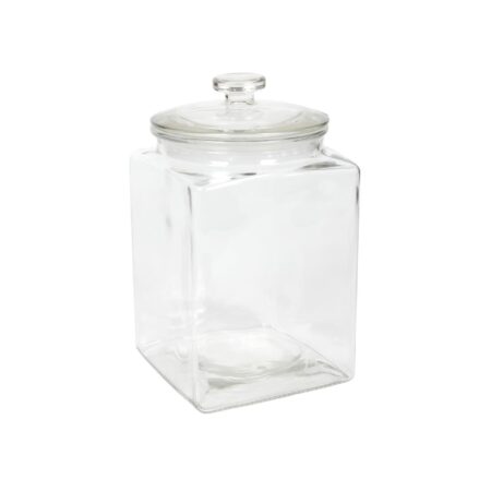 Voorraadpot glas vierkant met deksel 3L | Merkloos