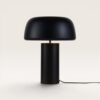 Voryn - Zwarte Tafellamp Industrieel 40 cm - Dressoir lamp - E27 fitting - Mat zwart gecoat Metaal - Met aan/uit-schakelaar | LUSENZ