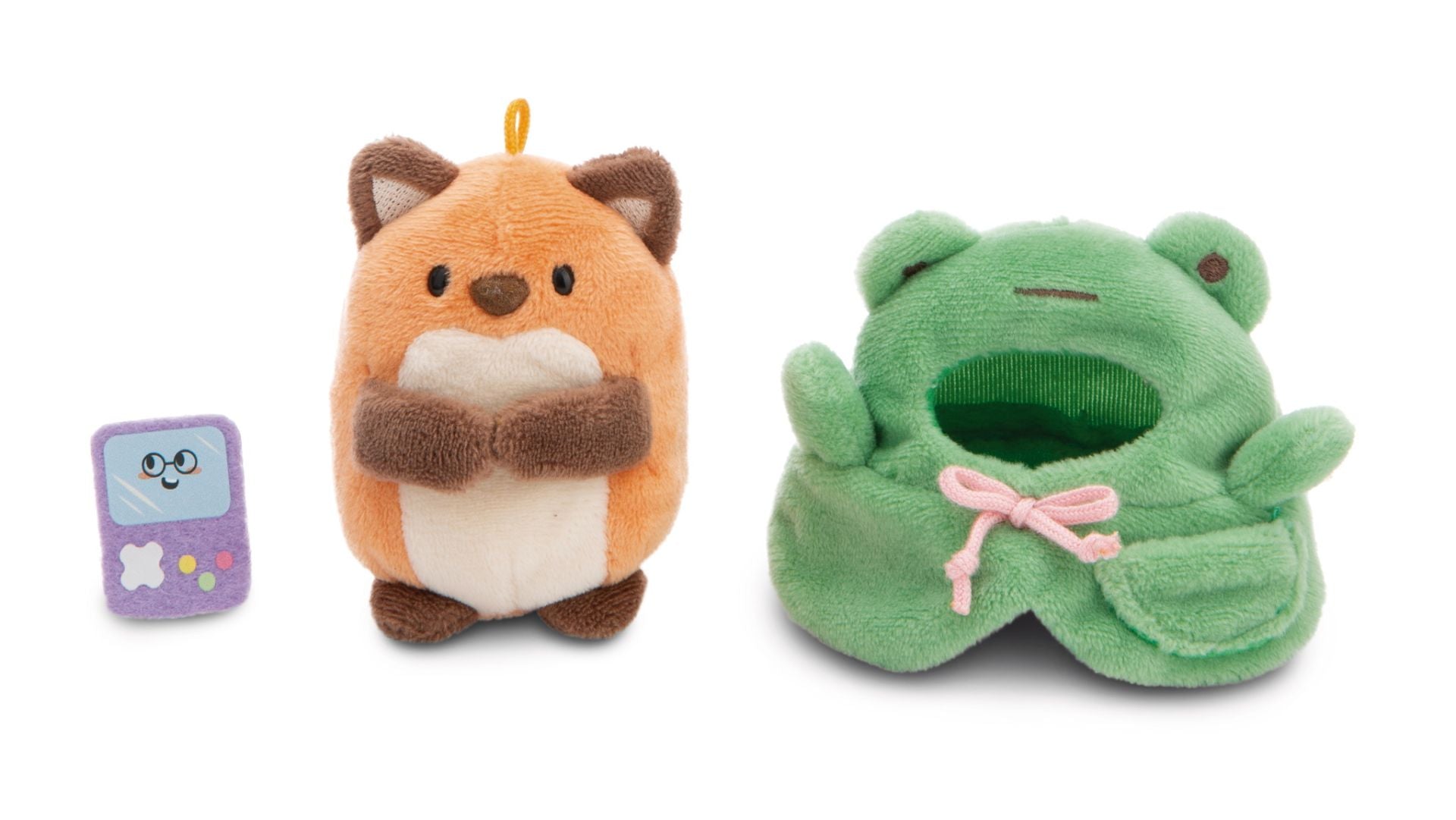 Vos Geeks knuffeltje met kikkerpak en videogame - 8 cm | Mymochi