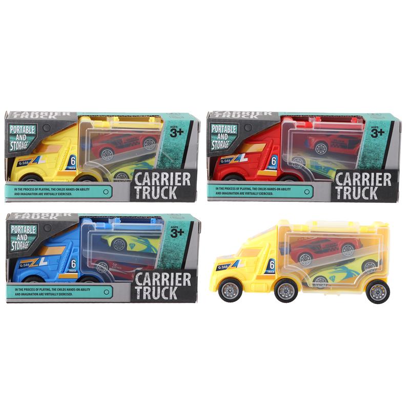Vrachtauto 15cm met 2 auto's | Merkloos