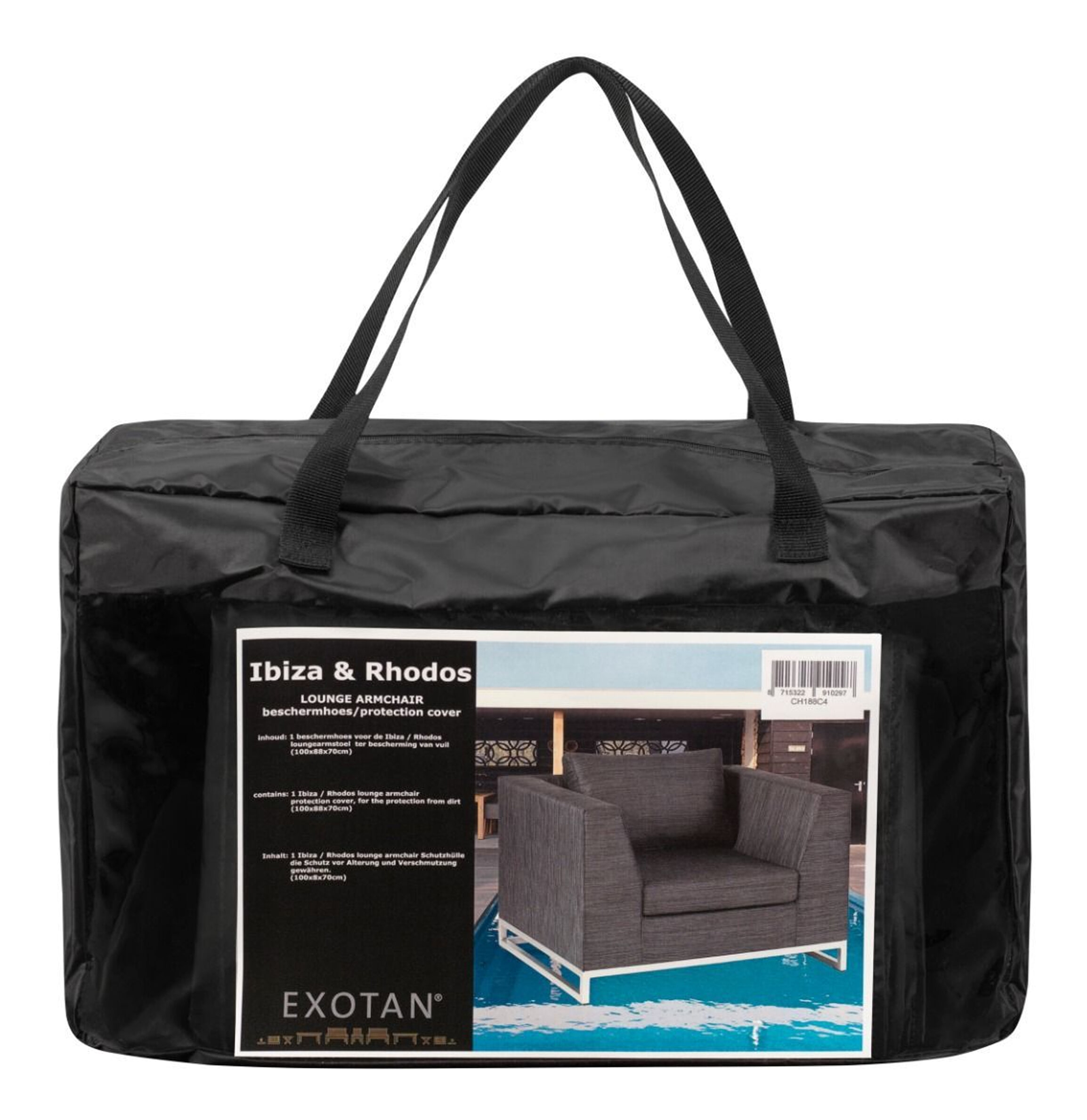 WOOOD Beschermhoes Rhodos Fauteuil - Zwart | WOOOD