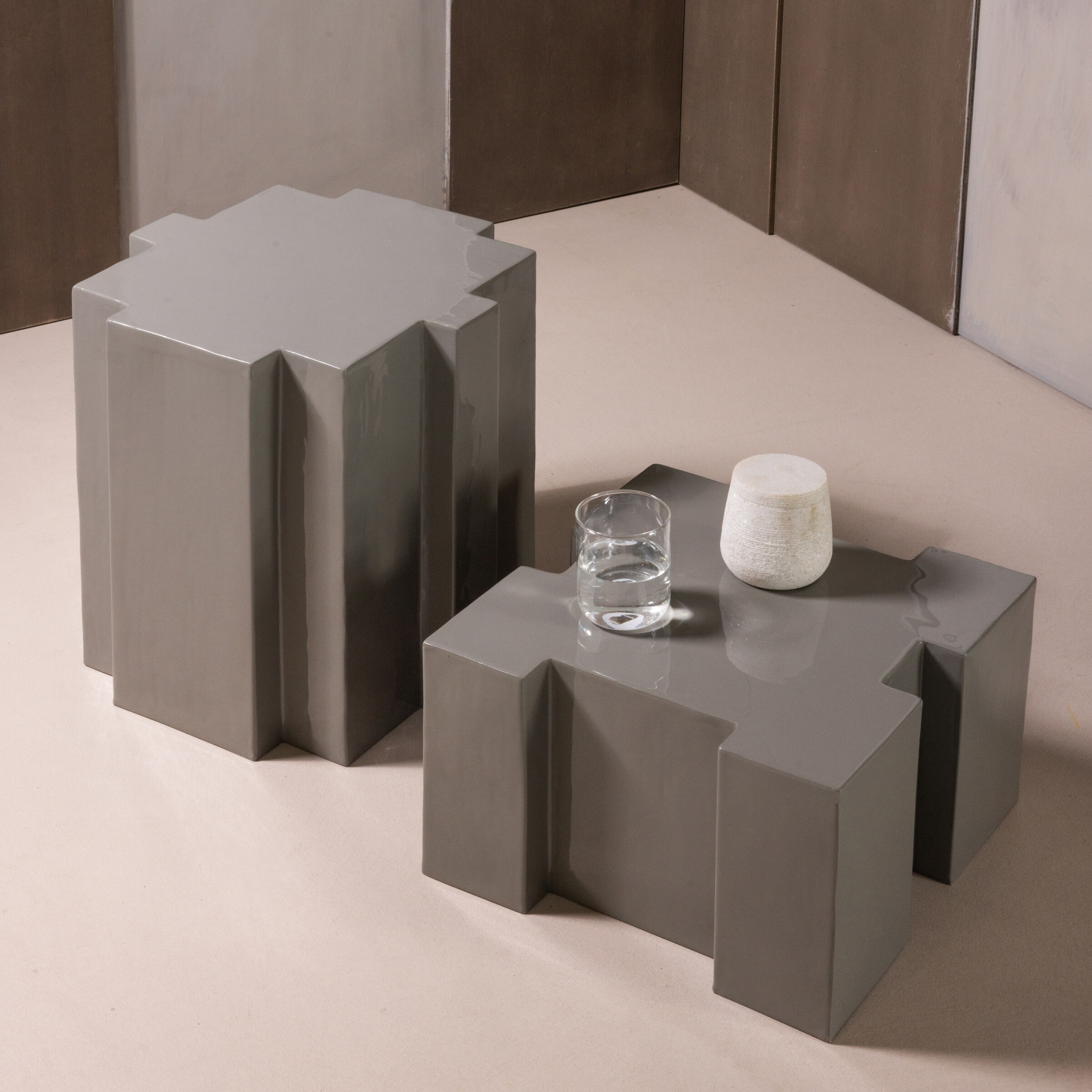 WOOOD Bijzettafel Jasmir Set van 2 stuks - Grijs | WOOOD