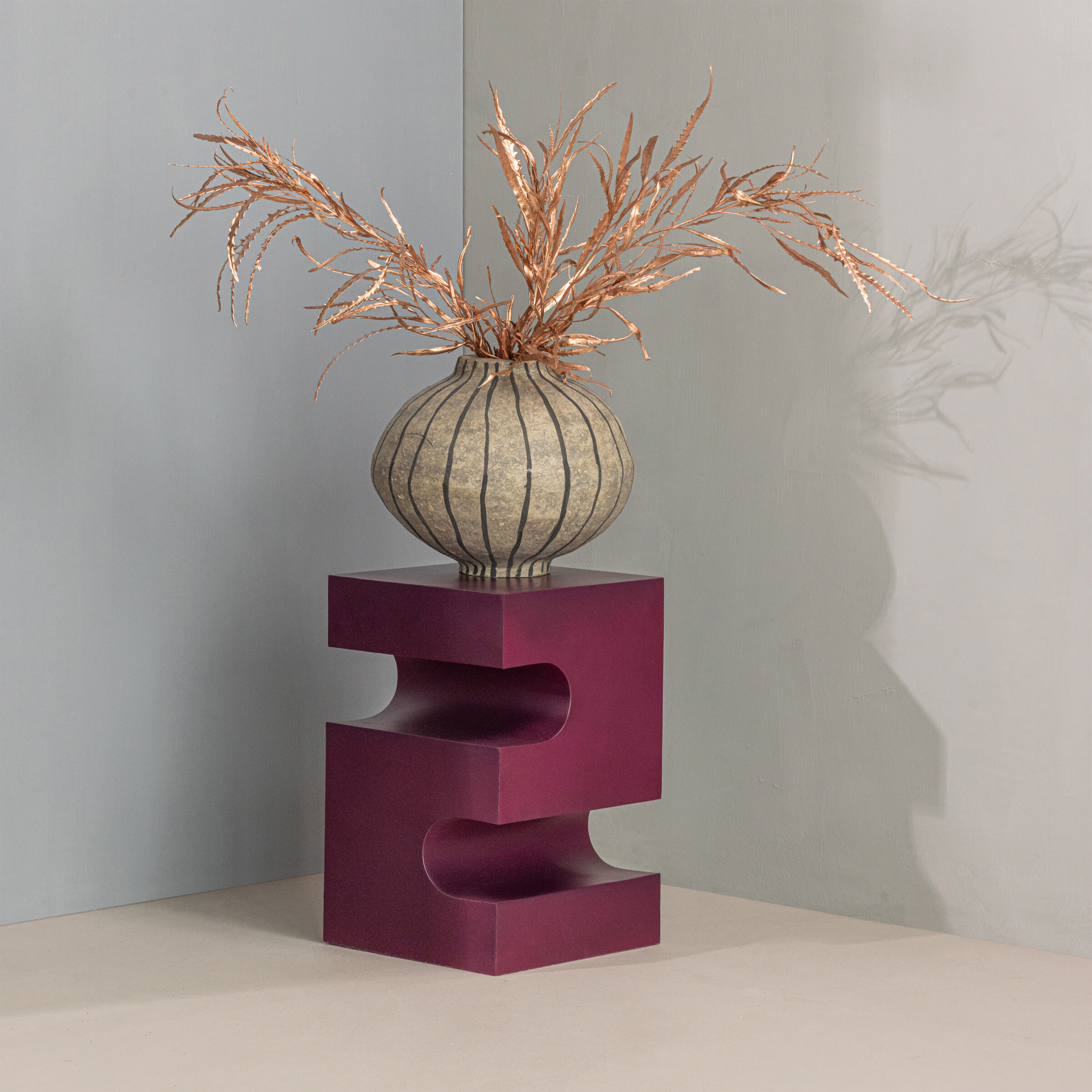 WOOOD Bijzettafel Jessa 30 x 30cm - Paars/Bruin - Vierkant | WOOOD