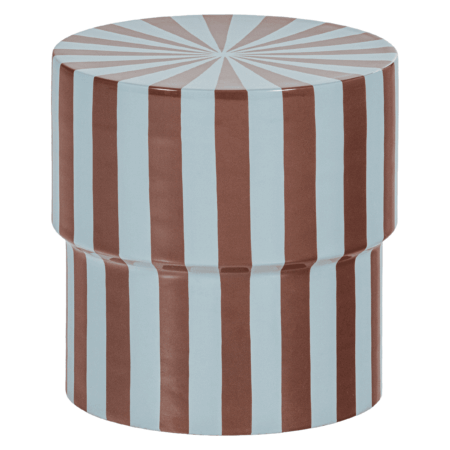 WOOOD Bijzettafel Olia 36cm - Bruin/Blauw - Rond | WOOOD