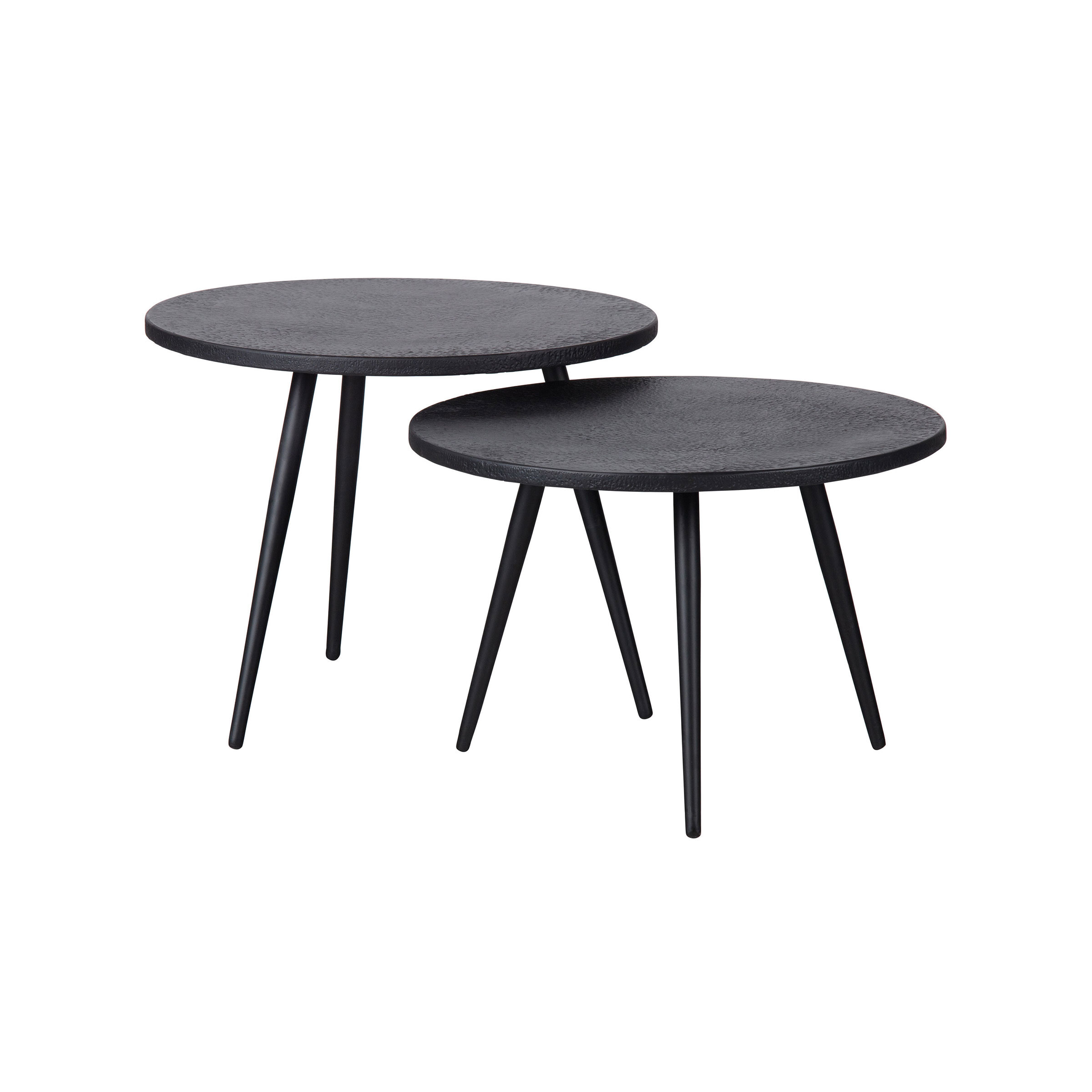 WOOOD Bijzettafel Suze Set van 2 stuks - Zwart - Rond | WOOOD