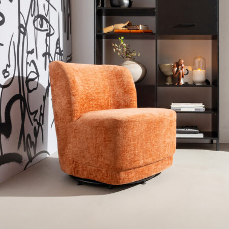 WOOOD Draaifauteuil Atty Structure Velvet - Blossom - Exclusive | WOOOD